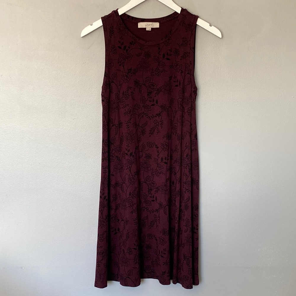 Purple swing dress floral design